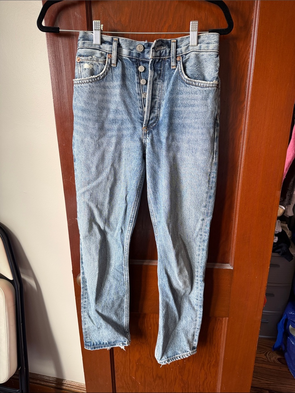 Agolde Light Blue Straight-Leg Jeans
